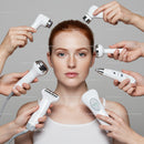 Young Woman Receiving Facial Skincare Treatment with Multiple Devices