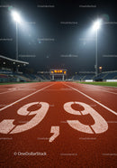 Evening athletic track ready for competitive race