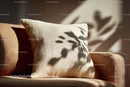 Beige Decorative Cushion on Sofa in Cozy Living Room Setting