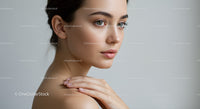 Elegant Female Portrait with Clear Skin and Expressive Eyes