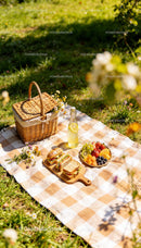 Fresh Picnic Setup with Sandwiches and Fruit Plate Outside
