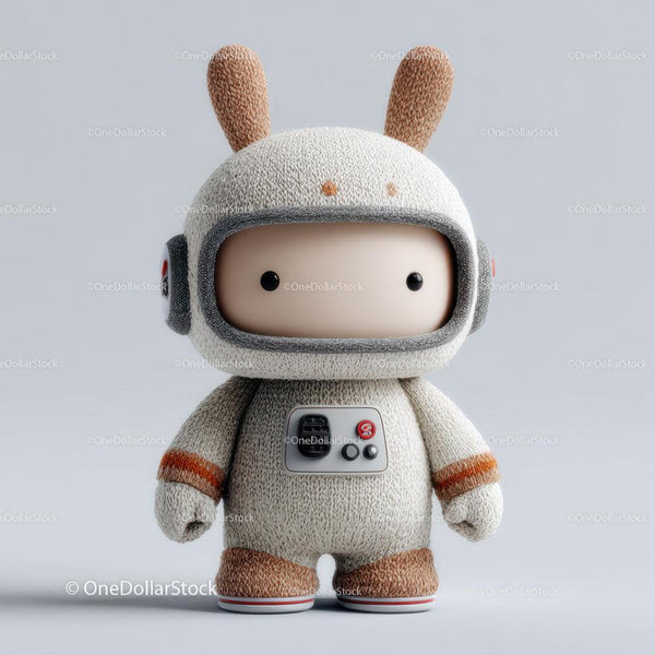 Cute Plush Robot Toy With Bunny Ears