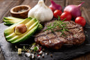 Juicy Grilled Steak with Fresh Avocado Cherry Tomatoes and Herbs