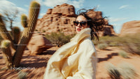 Dynamic Fashion Model in Desert Landscape