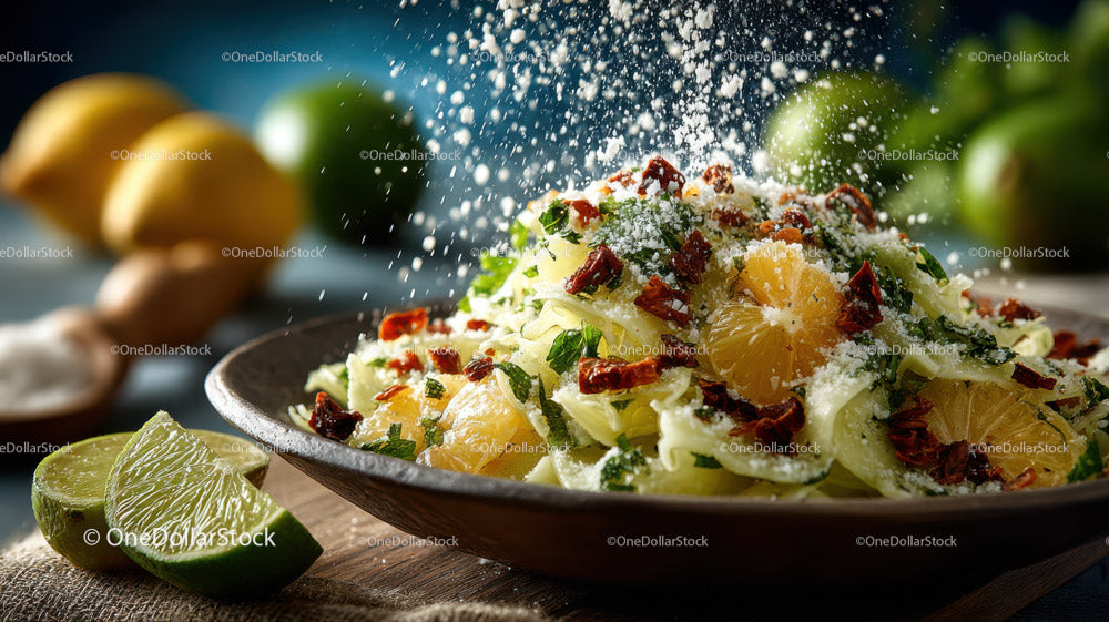 Delicious Citrus Salad with Fresh Herbs and Grated Cheese
