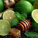 Fresh Limes, Mint Leaves and Honeycomb for Delicious Recipes