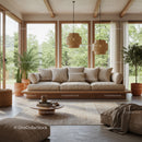 Cozy modern living room with natural light and plants