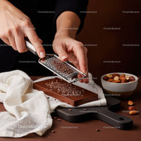 Chocolate Bar with Grated Chocolate for Gourmet Dessert Preparation