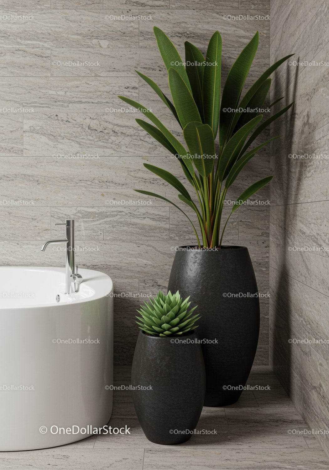 Elegant Large Green Leafy Indoor Plant in Modern Home Decor