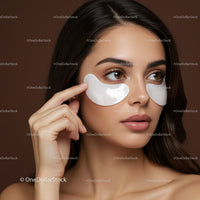 Woman Applying Under-Eye Patches for Radiant Skin