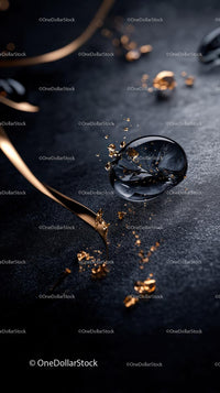 Elegant Black Gemstone and Gold Ring for Luxury Fashion