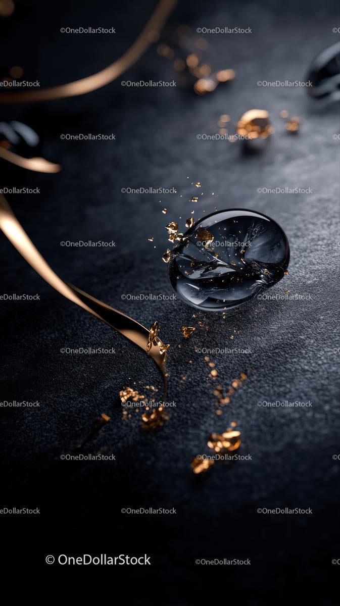 Elegant Black Gemstone and Gold Ring for Luxury Fashion