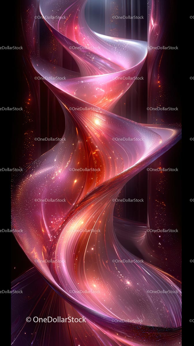 Vibrant Abstract Fractal Spiral Design with Neon Glow