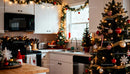Cozy kitchen decorated for a warm Christmas celebration