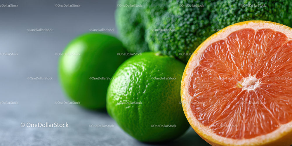 Świeże owoce cytrusowe z plasterkami grejpfruta i limonki na orzeźwiającą i zdrową przekąskę