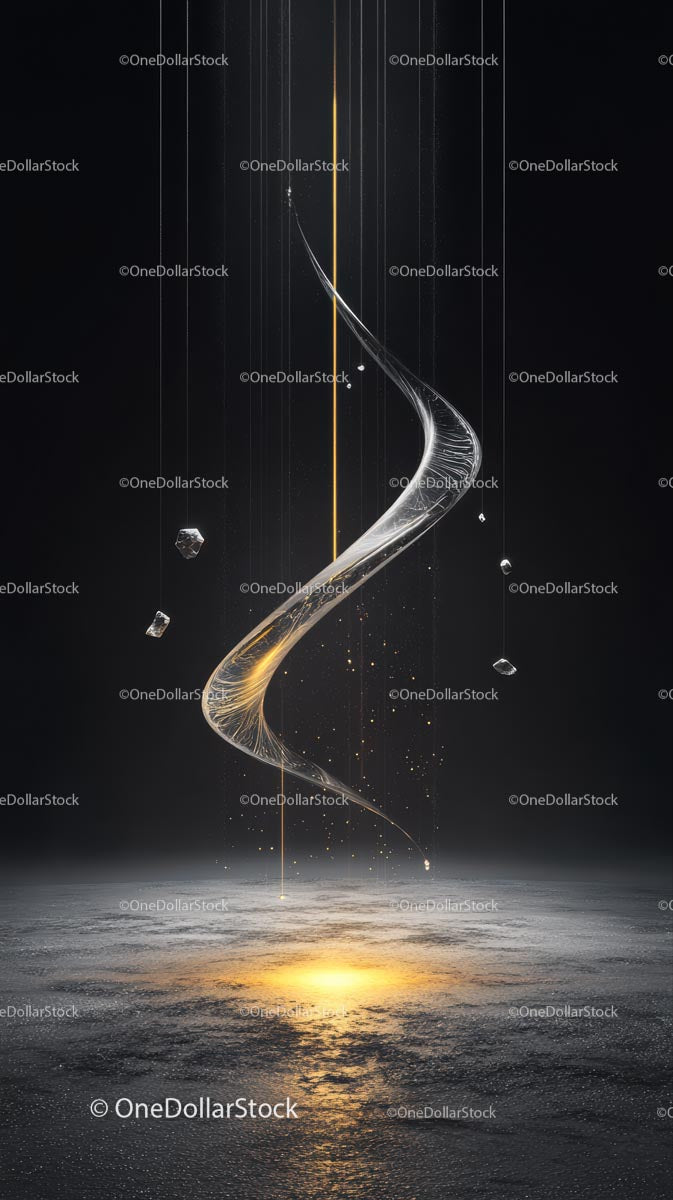 Futuristic Light Trails and Space Particles in Abstract Digital Art