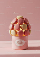 Pink and Cream Macaron Bouquet in Elegant Box