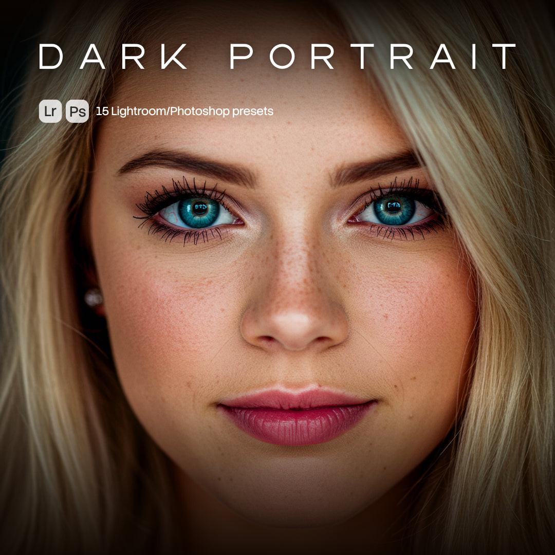 Dark Portrait Lightroom presets cover preview