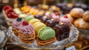 Colorful Assorted Macarons and Pastries on Elegant Dessert Platter