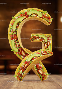 Tasty Taco Letter G Made of Fresh Ingredients