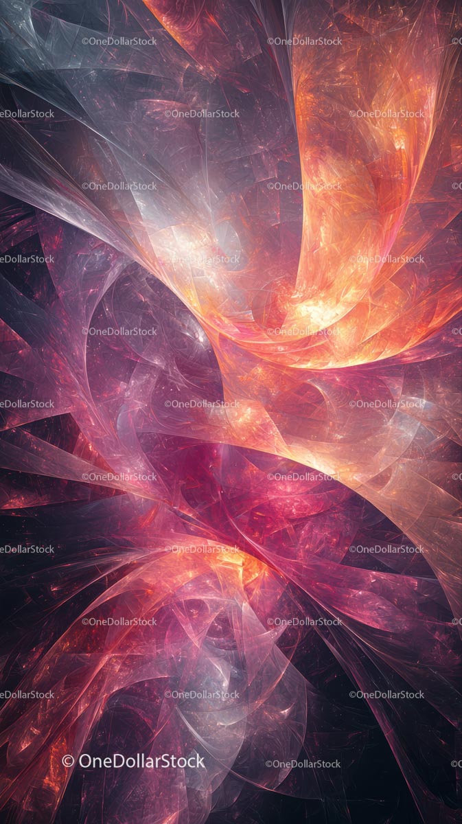 Abstract Digital Art with Vibrant Swirls and Glowing Light Effects