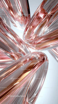 Abstract Metallic Sculpture with Flowing Curves and Reflective Surfaces