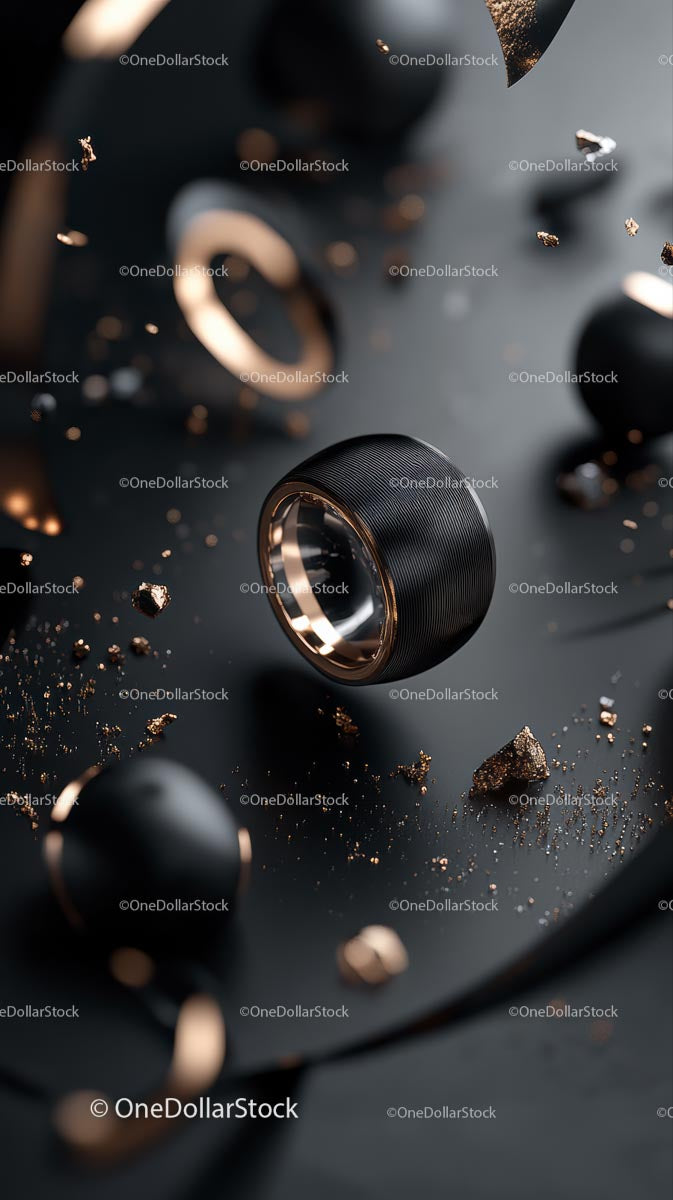 Luxury Black and Gold Modern Ring for Fashion and Style