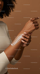 Close-up of Woman Applying Lotion to Arm for Skincare and Wellness