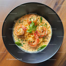 Seafood Pasta with Shrimp and Basil in Creamy Sauce