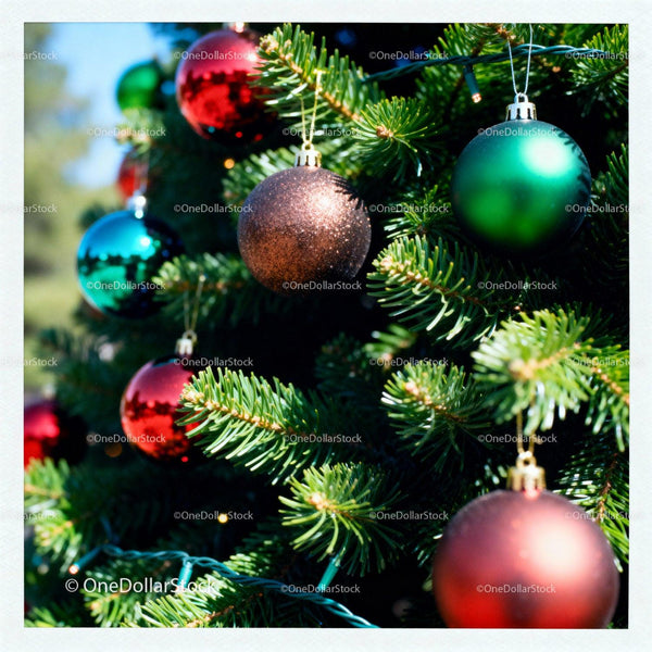 Colorful Christmas Tree Decorations with Shiny Ornaments