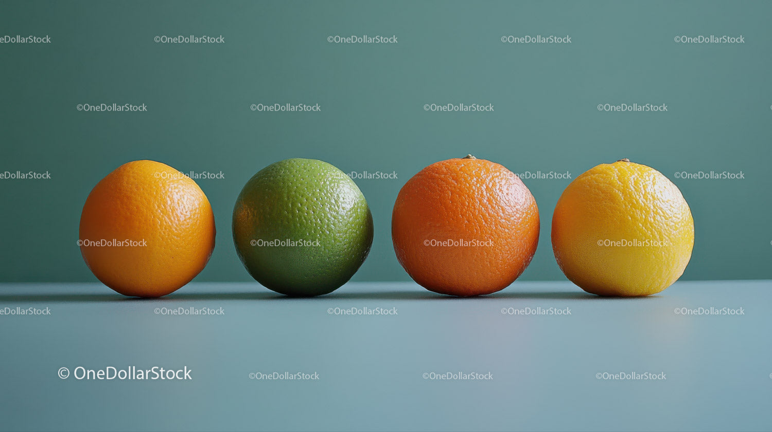 Colorful Citrus Fruits Lime Lemon Orange in Bright Still Life