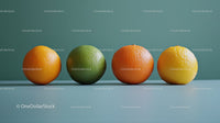 Colorful Citrus Fruits Lime Lemon Orange in Bright Still Life