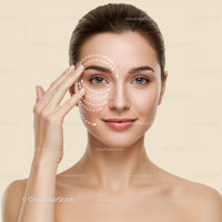 Young Woman Receiving Facial Skincare Treatment with Relaxed Expression