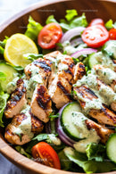 Grilled Chicken Salad with Fresh Vegetables and Herb Dressing