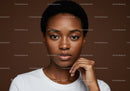 Elegant Portrait of a Beautiful Black Woman with Clear Skin and Natural Expression
