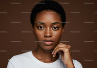 Elegant Portrait of a Beautiful Black Woman with Clear Skin and Natural Expression