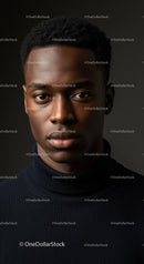 Serious young man portrait with dark background and sweater