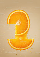 Fresh orange slices dripping with juice on beige background