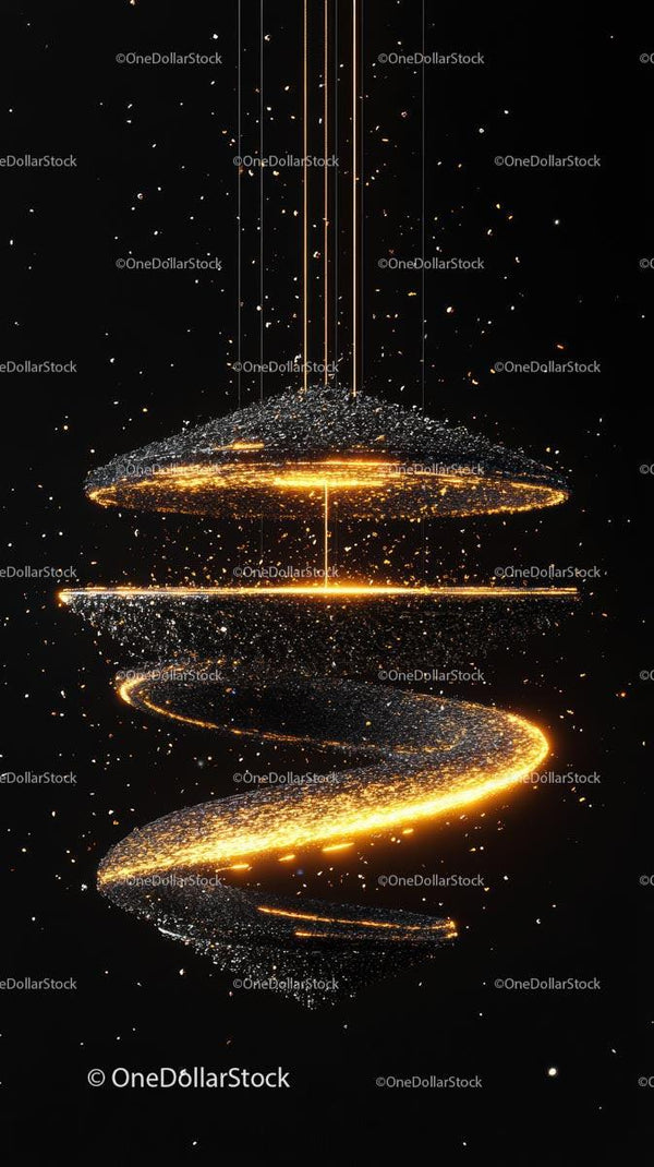 Futuristic Spiral Light Art with Neon Effects and Cosmic Theme