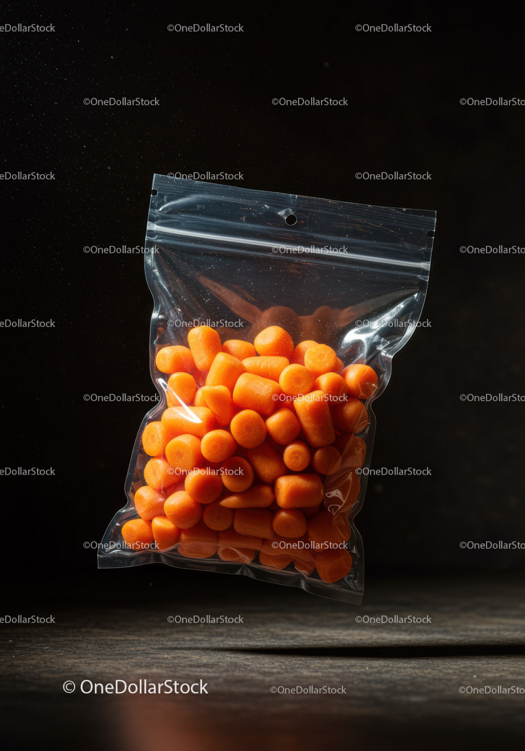 Small Baby Carrots Packed in Resealable Plastic Bag