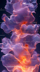 Bright Bioluminescent Jellyfish in Deep Sea Underwater Scene