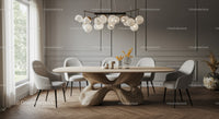 Elegant Modern Dining Room with Wooden Table and Stylish Chairs