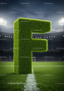 Green Grass Letter F Standing on Football Field