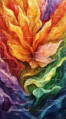 Vibrant Abstract Flower Art with Flowing Petals and Bright Colors
