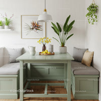 Cozy Modern Kitchen Corner with Green Plant and Sunlight
