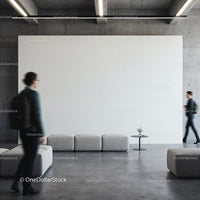 Modern Minimalist Lobby with Moving Professionals