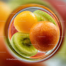 Colorful Fruit Arrangement with Orange Lemon Kiwi and Tangerine
