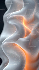 Abstract Glowing Particles and Flowing Curves in Futuristic Design