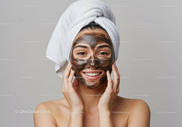 Young Woman Applying Facial Mask for Spa and Beauty Routine
