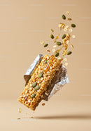 Healthy Granola Bar with Seeds and Honey Drizzle
